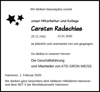 Carsten-Radschies-Traueranzeige